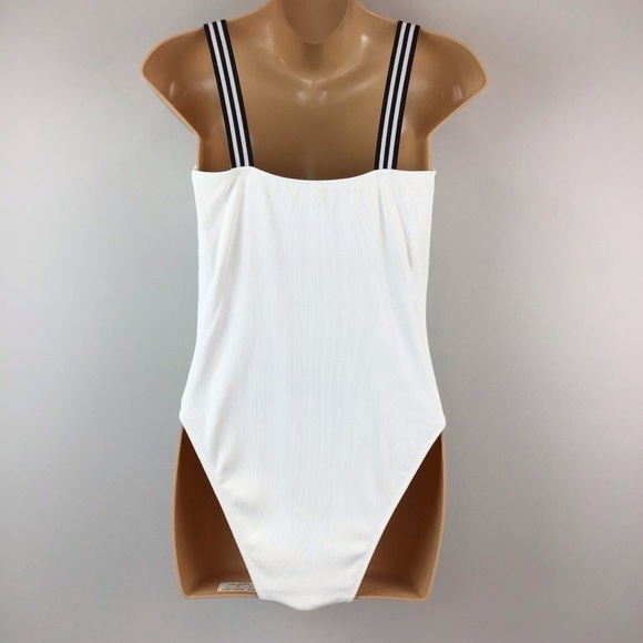 Madewell Solid & Striped White The Riley One Piece Swimsuit | Large - Picture 4 of 15